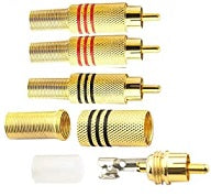 X4 Fiches connecteur type RCA mâle / Câble audio à souder